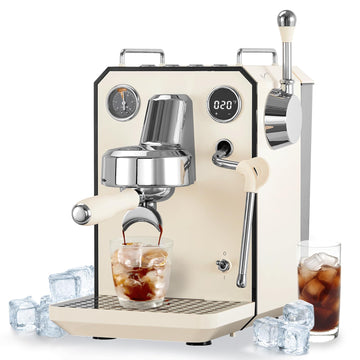 Espresso Machine, Cold & Hot Brew Espresso Maker with Dual PID Temperature Control, Dual Display, 15 Bar Pump