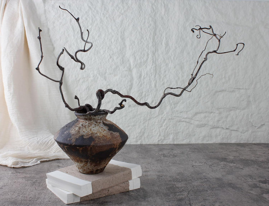 Rusty Ceramic Vase, Wabi Sabi Decorative Pottery Flower Vase