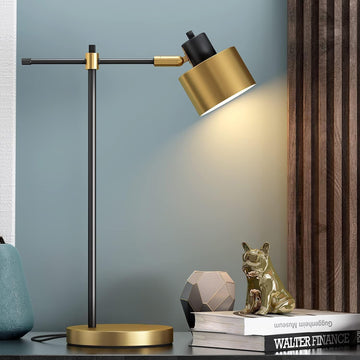 22.2" Modern Desk Lamp, Metal Table Lamp with LED Bulb, Adjustable Reading Lamps, Mid Century Task L