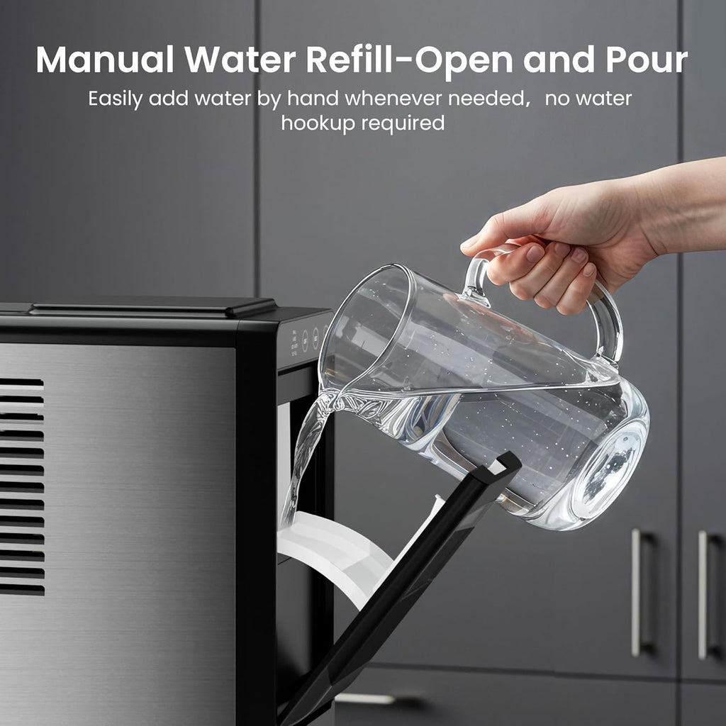 Ice Makers Countertop,26lbs in 24Hrs, Portable Ice Maker Machine with Self-Cleaning Function,Selectable Ice Size &