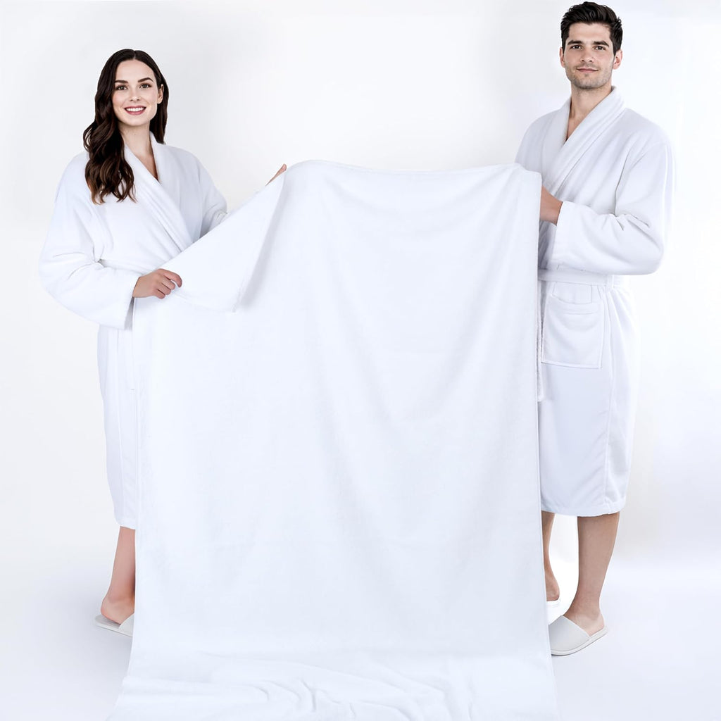 100% Cotton Turkish Towel, Soft Absorbent Quick Dry, 40x80 Oversized Bath Sheet Towel, Snow White