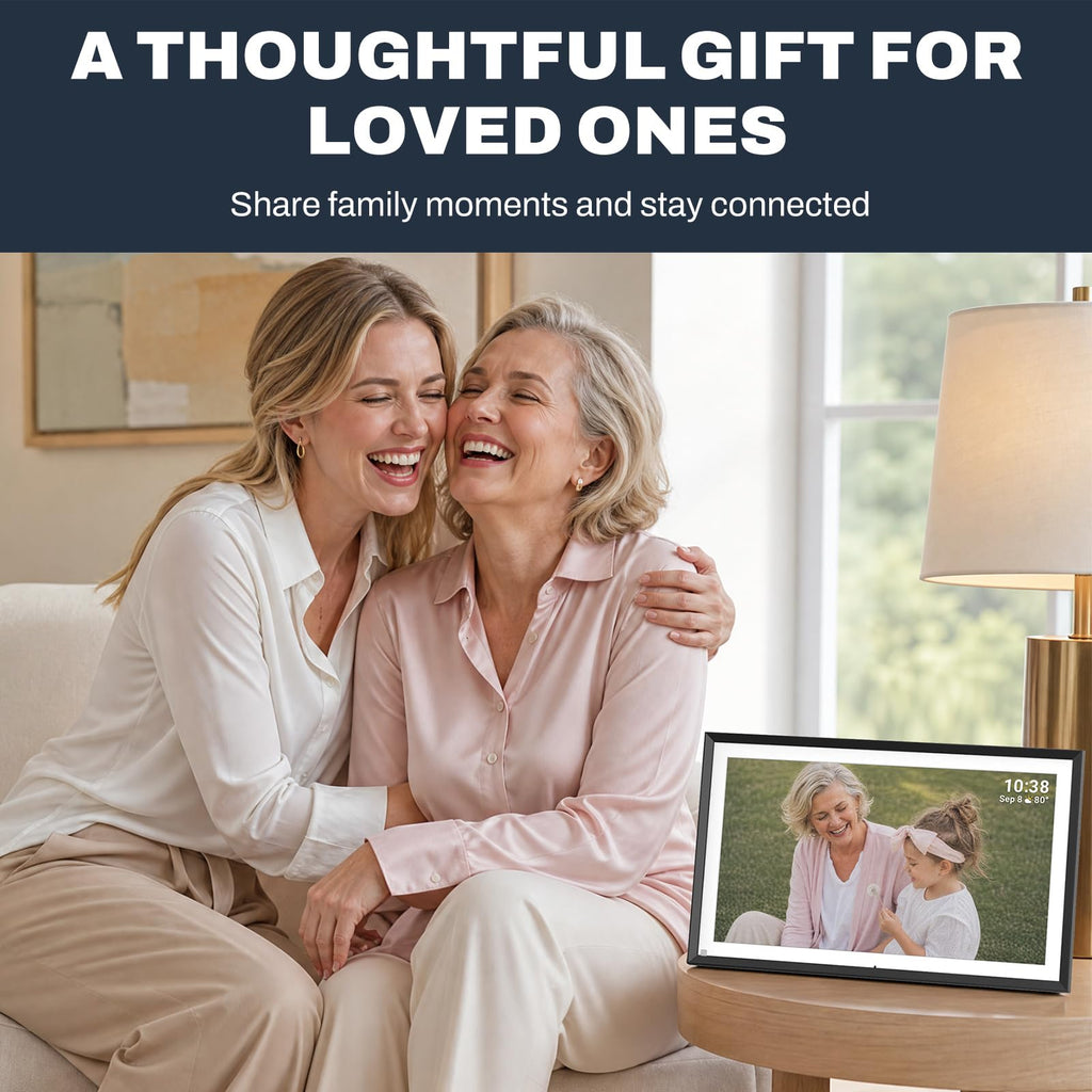 15.6" Digital Picture Frame, Touchscreen Large Display, 32GB