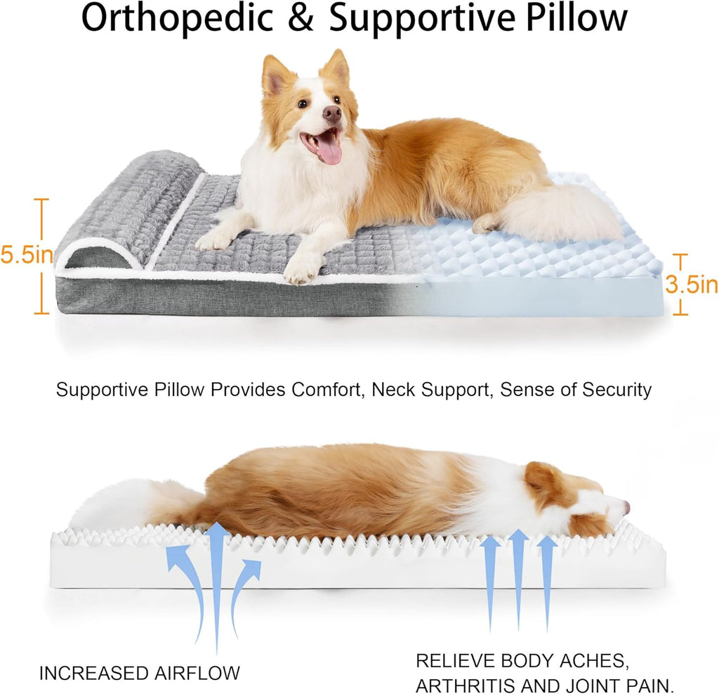Orthopedic Dog Bed Large Sized Dog with Pillow 36''X24''
