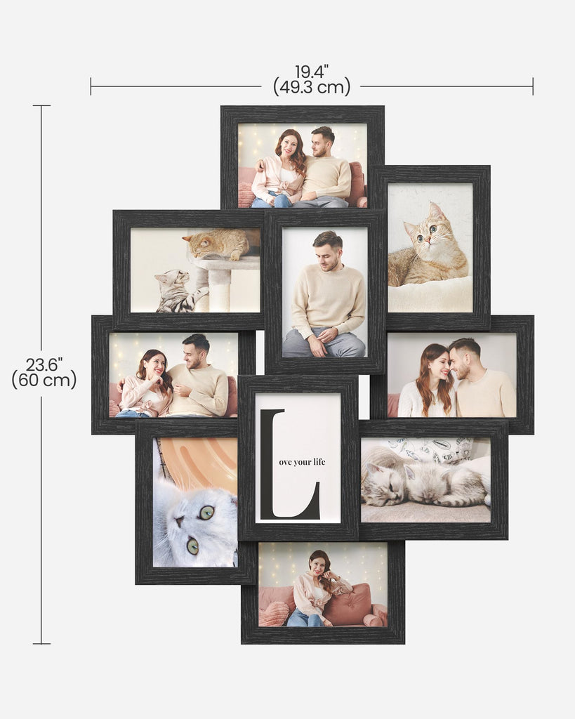Collage Picture Frames for Wall Decor, 10-Pack 4 x 6, Glass Front