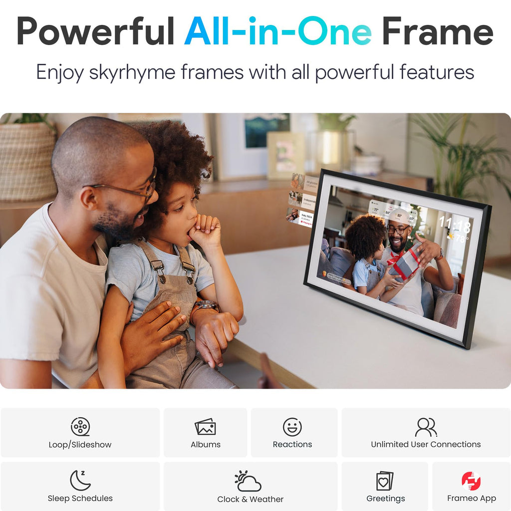 15.6'' Digital Picture Frame with 1920x1080 IPS Touch Screen, 32GB Frameo WiFi Digital Photo Frame, Share