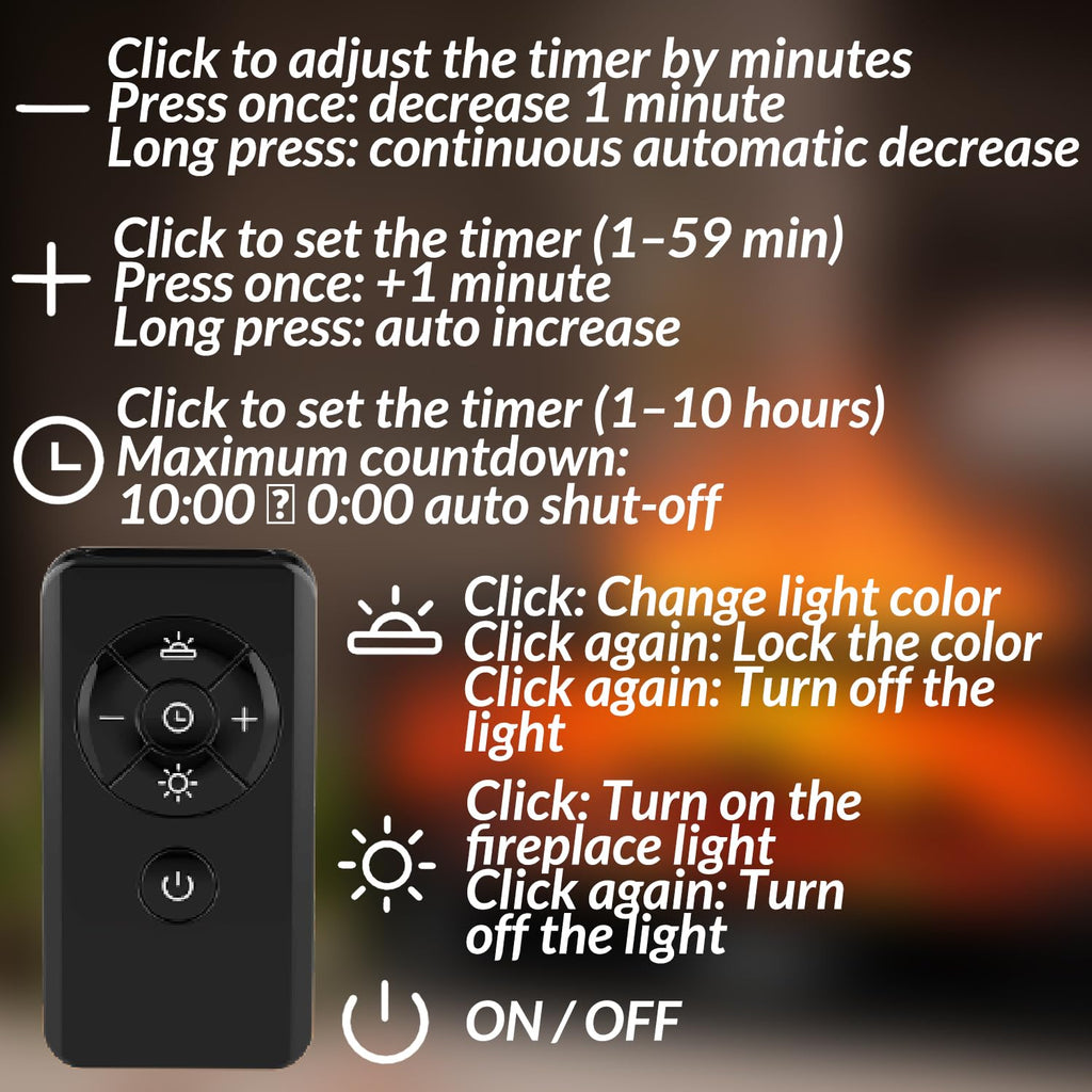 Fireplace Essential Oil Diffuser with Remote and Timer