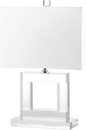 SAFAVIEH Lighting Collection Town Square Modern Square Crystal 21-inch Bedroom Living Room Home Offi