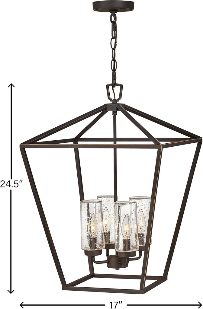 Alford Place Large Outdoor Open Single Tier Chandelier, Die Cast Aluminum Frame, Colonial-Style Candelabra