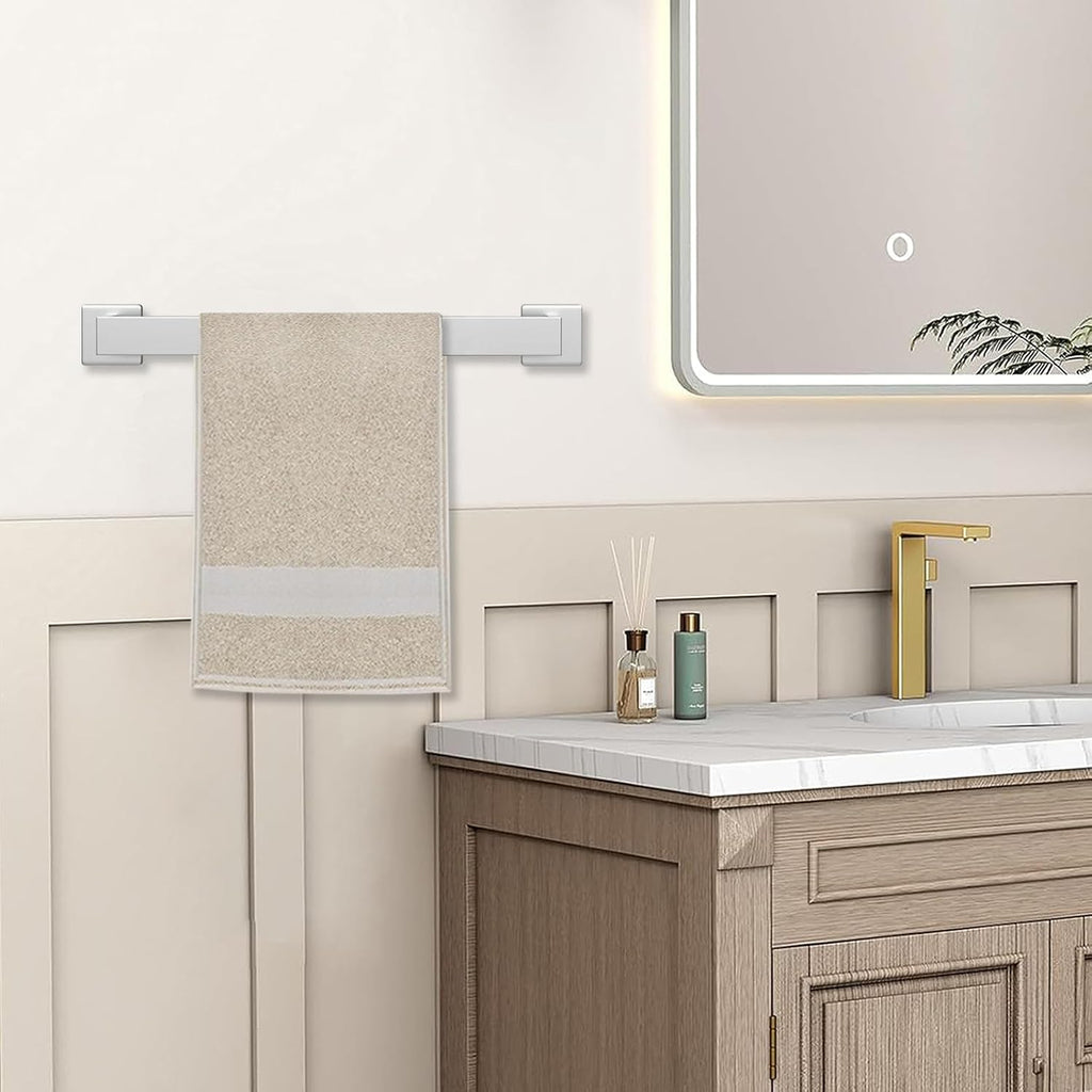 5 Piece Towel Bar Set - 15.7 Inch Bath Towel Holder - Brushed Nickel | Stainless Steel Towel Racks Wall Mounted