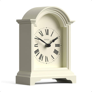 Bistro Mantel Clock - Small Classic Arch top Carriage Clock Design - Pale Cream - Contemporary Classic Style for Mantel, Desk, Table,...
