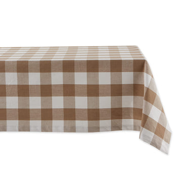 Stone Buffalo Check Tablecloth, 60x84 Cotton Farmhouse Rectangular