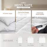 Luxurious Feather and Down Comforter Duvet Insert Twin, 100% Cotton Cover, Hotel Collection Quilts, 
