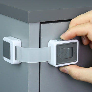 Child Safety Locks (4-Pack) - Baby Proof Cabinets, Drawers, Toilets & Appliances- Adjustable Strap Length, Double