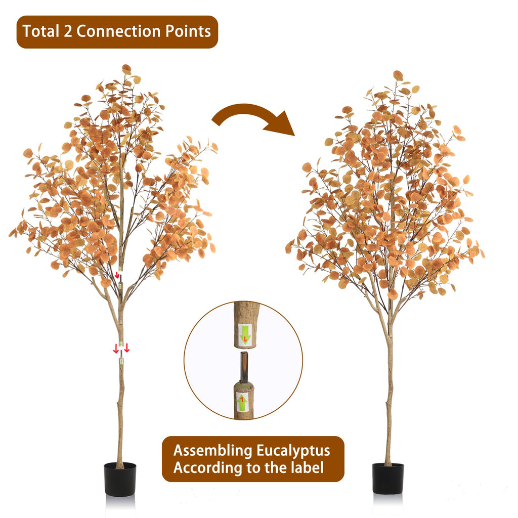 Eucalyptus Tree for Fall Decor, Fall Tree with Realistic Eucalyptus Leaves, Faux Eucalyptus Tree for Room Design