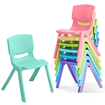 6Pcs Stackable School Chairs, Colorful Kids Plastic Chair for Toddlers with 11'' Seat, Kids Flexible Seating for