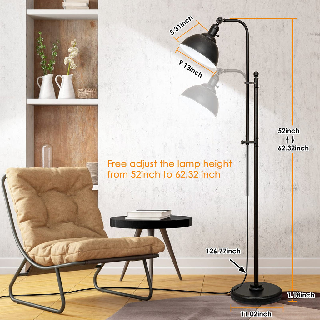 Industrial Floor Lamp, Farmhouse Reading Lamp with 3CCT Bulb