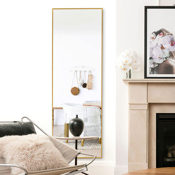 Over The Door Mirror Full Length Miror (Rect-Gold, 59"x20")