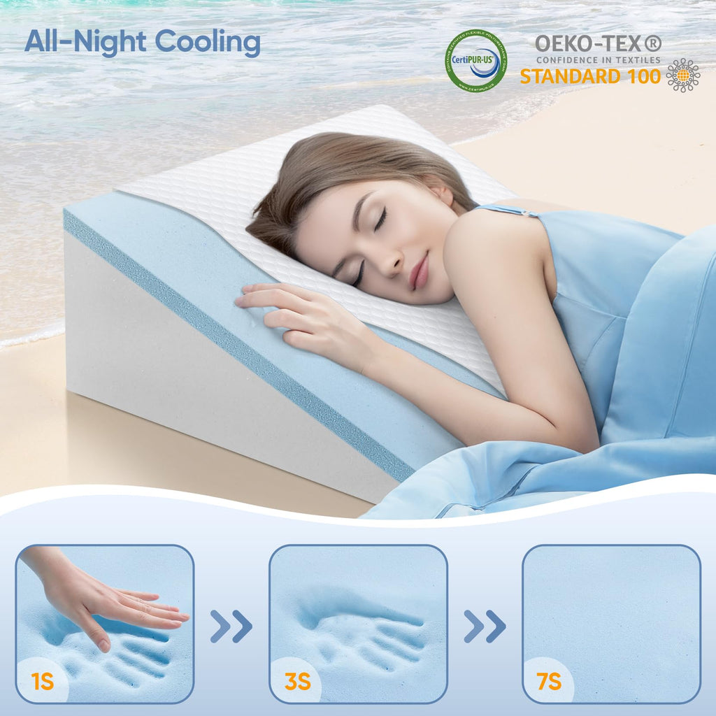 Wedge Pillow for Sleep Apnea, 12inch Bed Wedge