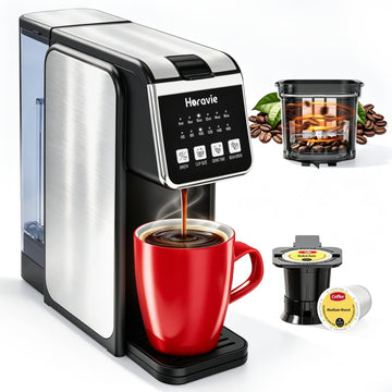 Single Serve Coffee Maker with Built-in Grinder
