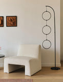Nova Modern Floor Lamp Matches Living Room Décor - Contemporary Arc Tall Lamp with 3-Circle Ring-Style Pendant