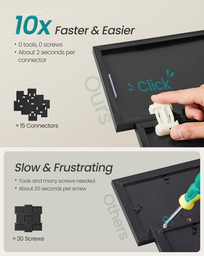 10 Tool-Free Assembly Collage Photo Frames for Wall