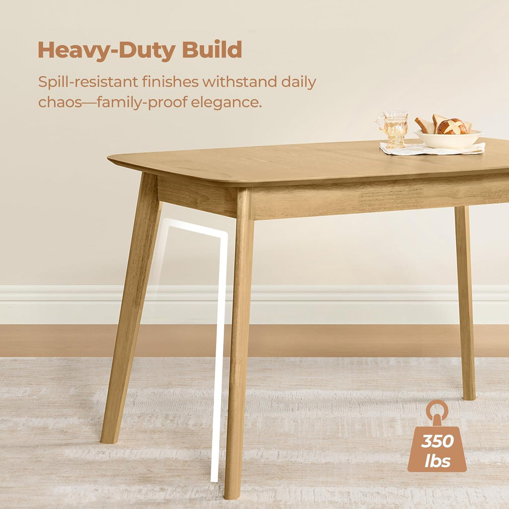 59"-75" Extendable Dining Room Table for 4-6, Modern Wood Dining Table for Small Spaces, Kitchen, Space Saving Hidden