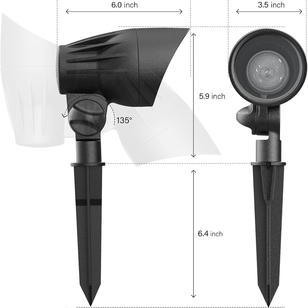 50 Watt Floodlight Landscape Lights Outdoor Spotlight Waterproof Path Light Low Voltage Lighting with Spike Stand for