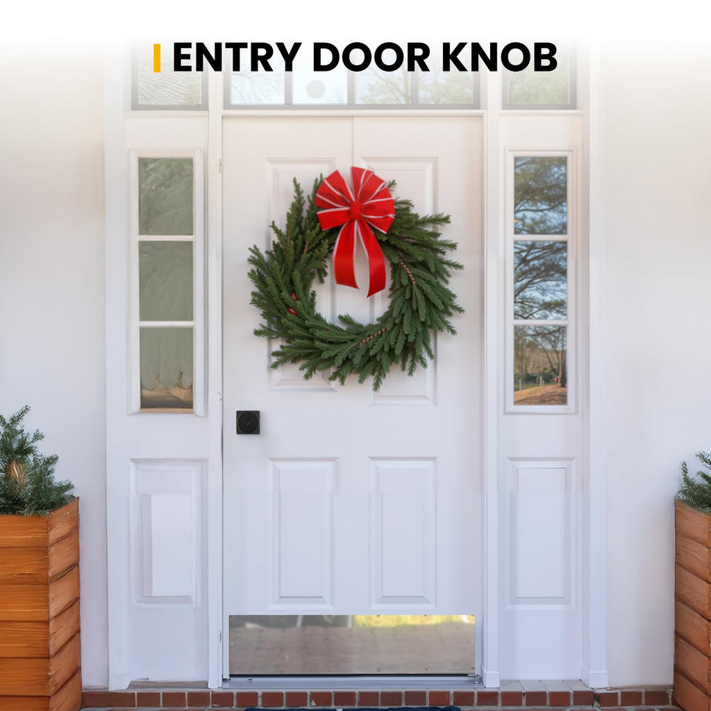 Matte Black Keyed-Alike Exterior Door Knobs, Front Door Knob with Lock and Key, Black Door Knobs Entry Door Knob 3