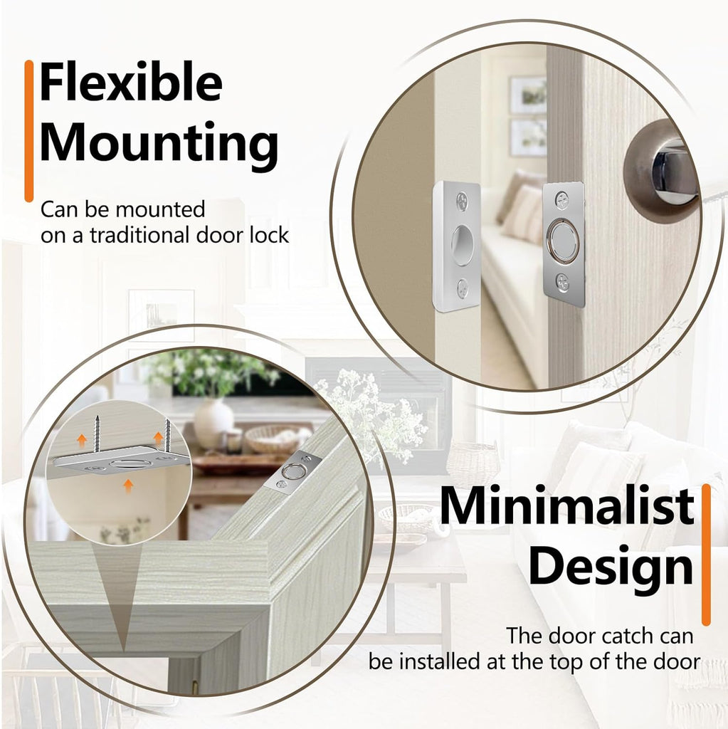 Upgraded Strong Magnetic Door Catch, Replacement for Traditional Door Ball Catch, Quite & Easy to Install, Use for Top