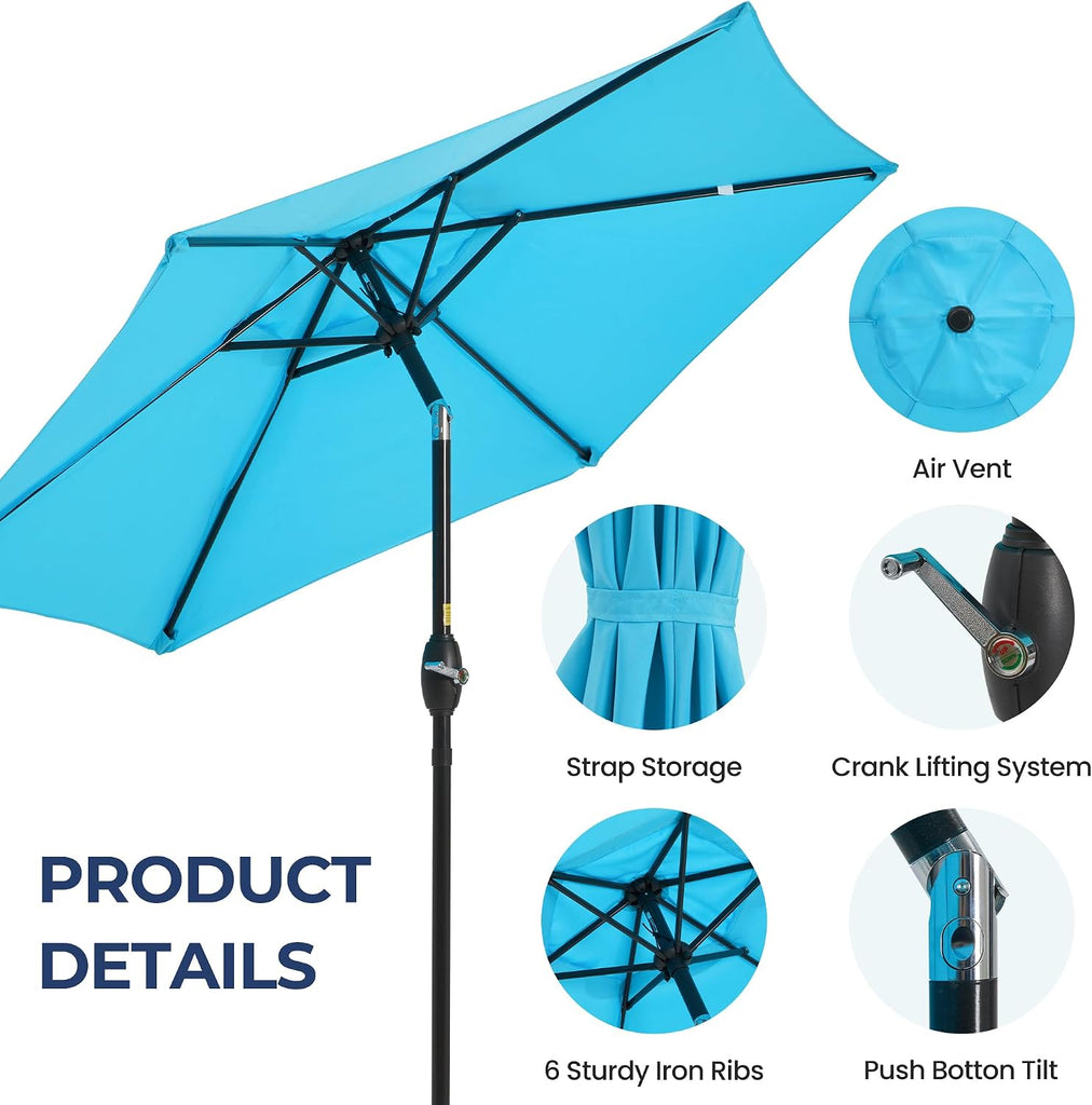 Outdoor Patio Umbrella, 7.5' Patio Umbrella, Market Umbrella, Large Outdoor Umbrella