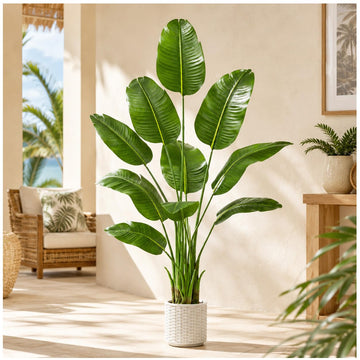 Artificial Bird of Paradise Plant:6FT Tall Fake Traveler's Palm Tree