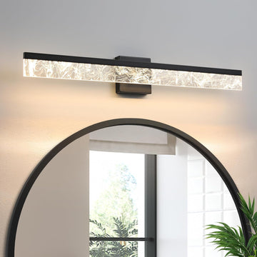 Modern Vanity Lights , 32 Inch Black Bathroom Light Fixtures Over Mirror, 24W Dimmable LED Vanity Lighting Fixtures