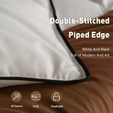 Breathable White Goose Down Fiber Comforter Queen 90”x90”, Super Cozy and Soft Hotel Quilted Duvet I