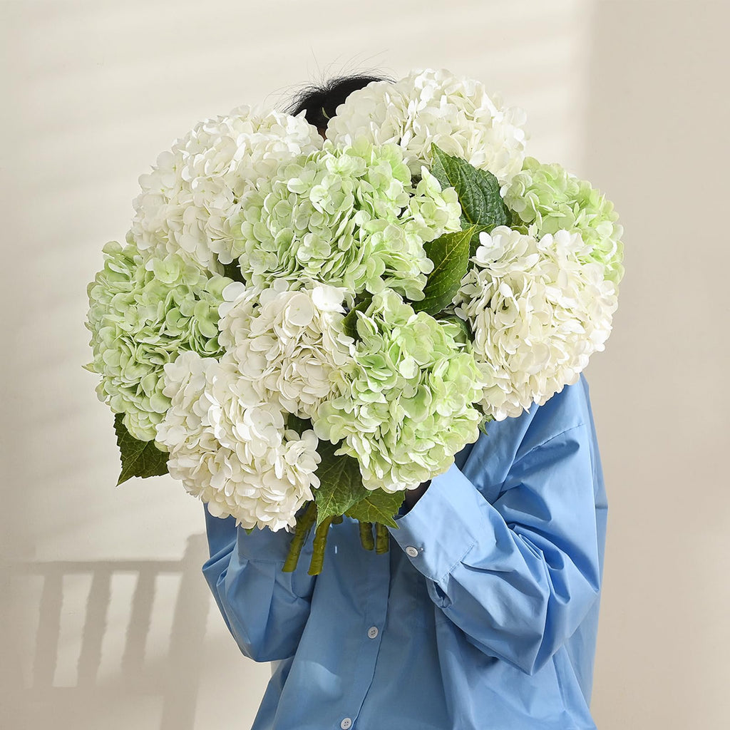 3Pcs 21in Hydrangea Artificial, Latex Real Touch Hydrangeas Lifelike Large Hydrangea Decor Party Arrangements