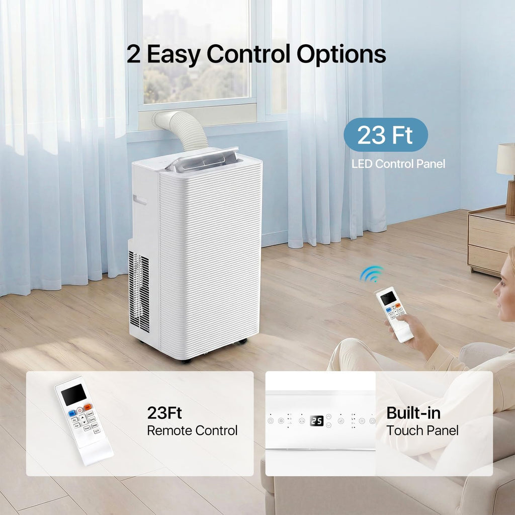 12000BTU Portable Air Conditioner with Heater, 5-in-1 Portable AC Unit with Cooling & Heating
