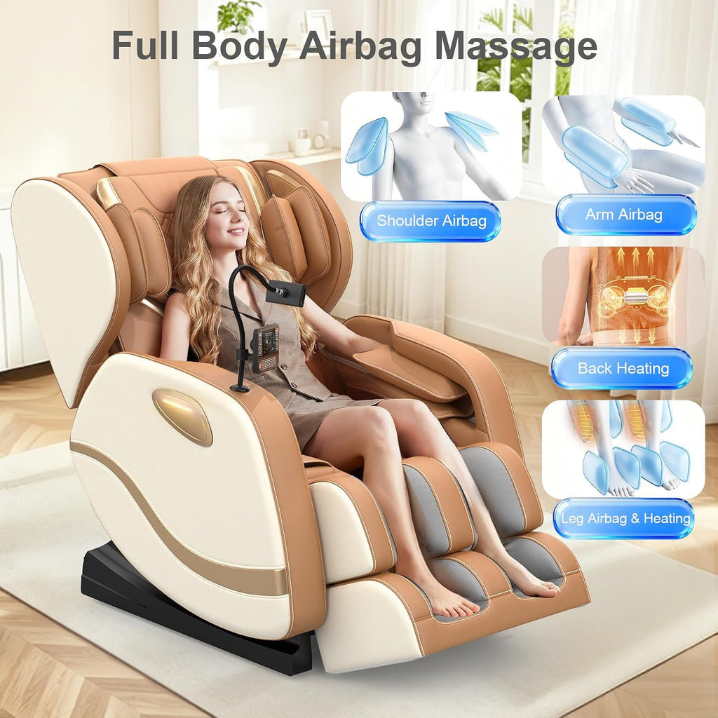 2026 SL Track Massage Chair Full Body, Zero Gravity Recliner | 12 Fix Rollers, 8 Airbags, 15 Auto Programs, Foot