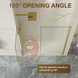 Frameless Pivot Glass Shower Door 48" W × 72" H, Pivot Swing Shower Door with 1/4" SGCC Tempered Glass, Brushed Gold