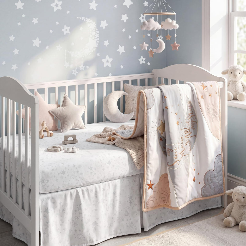 5 Pcs Moon Crib Bedding Set for Baby