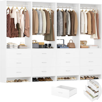Closet System Closet Organizer, Wood Closets Organizer System, Walk-in Closet or Wardrobe, Clothes Rack with Hanging