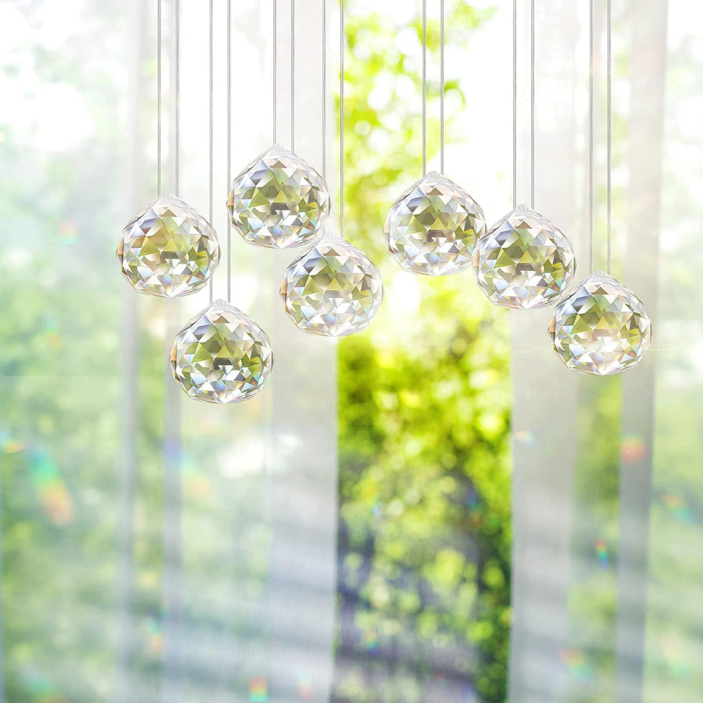 Sun Catcher with Chain & Hook for Easy Hanging - 2 Pack 40mm Rainbow Maker Prism