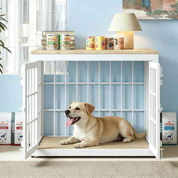 Heavy Duty Dog Crate Furniture for Small Dogs, Decorative Pet House End Table, Wooden Cage Kennel Furniture