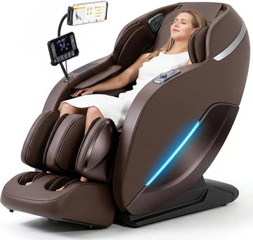 A303C 4D Massage Chair Full Body, Zero Gravity, 55" SL Track, Brown | App and touchscreen control, body scan, 12