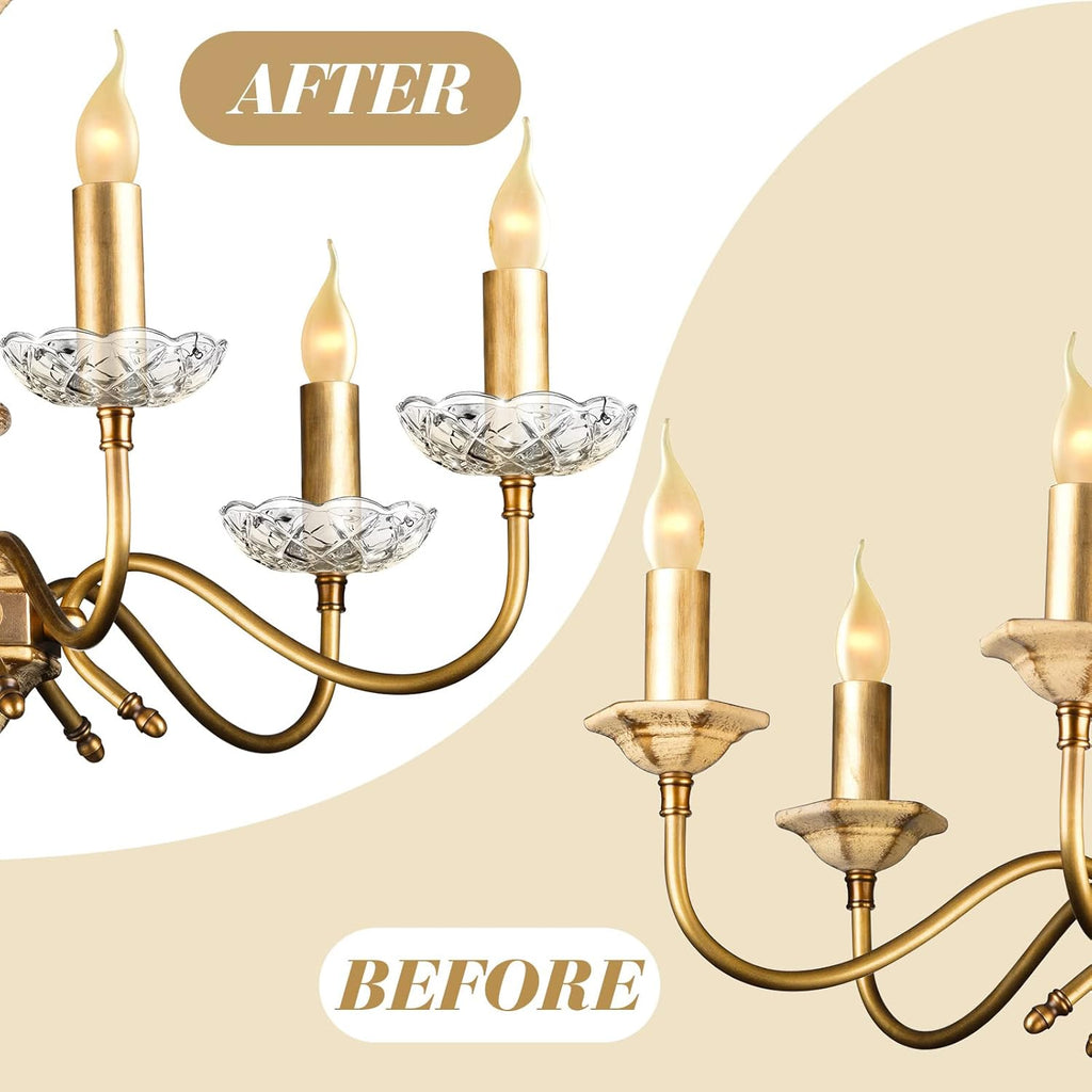 6 Pcs Chandelier Bobeche with 4 Side Holes Bobeches for Chandelier Crystal Replacement 4 Inch Small Bobeche Cups