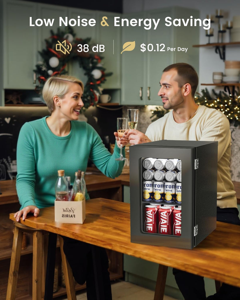 24 Cans Beverage Refrigerator Cooler - Mini Fridge with Digital Temperature Cont