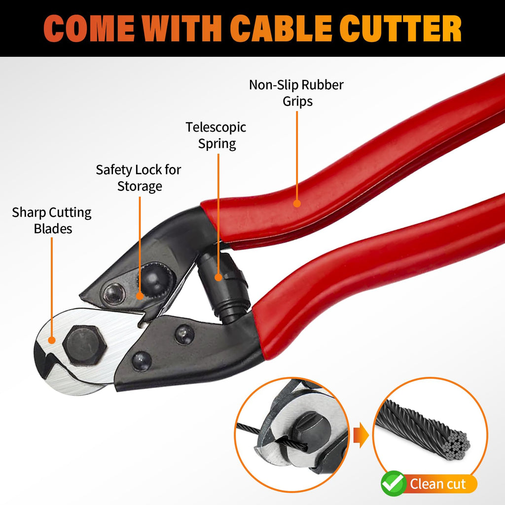 Black Cable Railing Kit - 1000FT 1/8" T316 Stainless Steel Cable