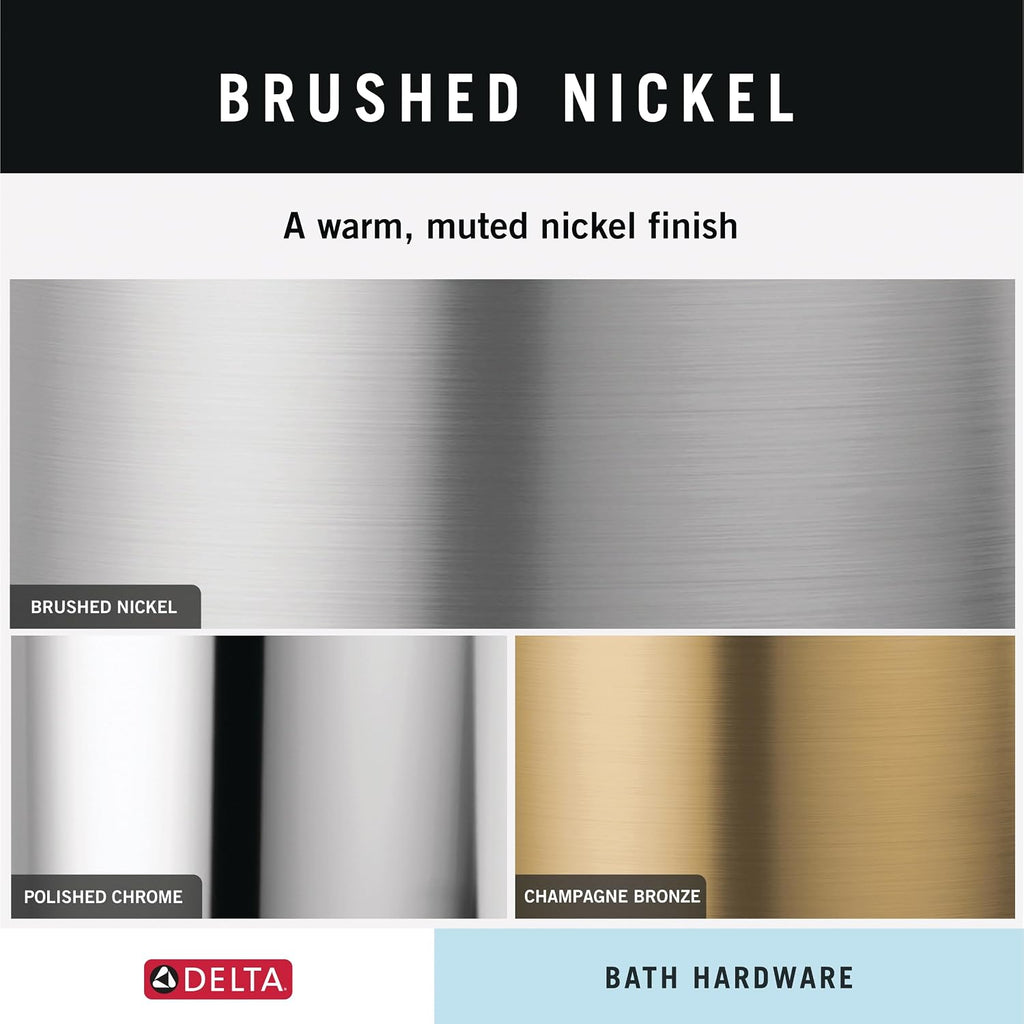 4-Piece SpotShield Brushed Nickel Bathroom Set Towel Rack, Ring, Toilet Paper Holder, Hook | Nicoli Bath Accessories