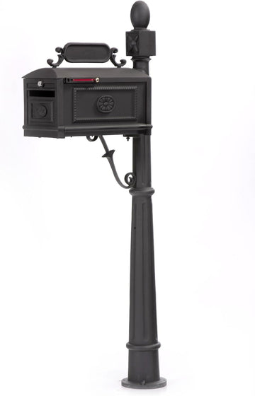 Locking Contemporary Residential Curbside Cast Aluminum Mailbox Black Authentic * Original * Exclusive