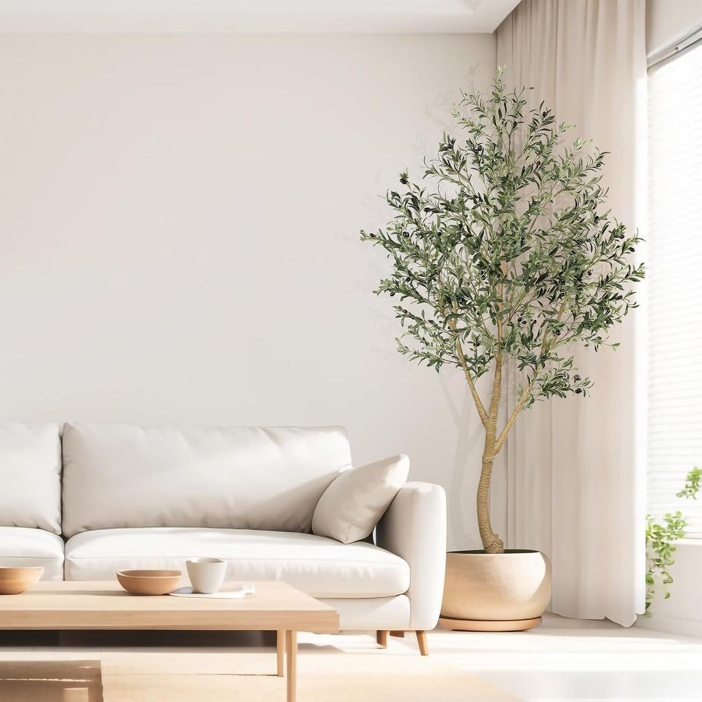 8ft Faux Olive Tree - Large Olive Trees Artificial Indoor