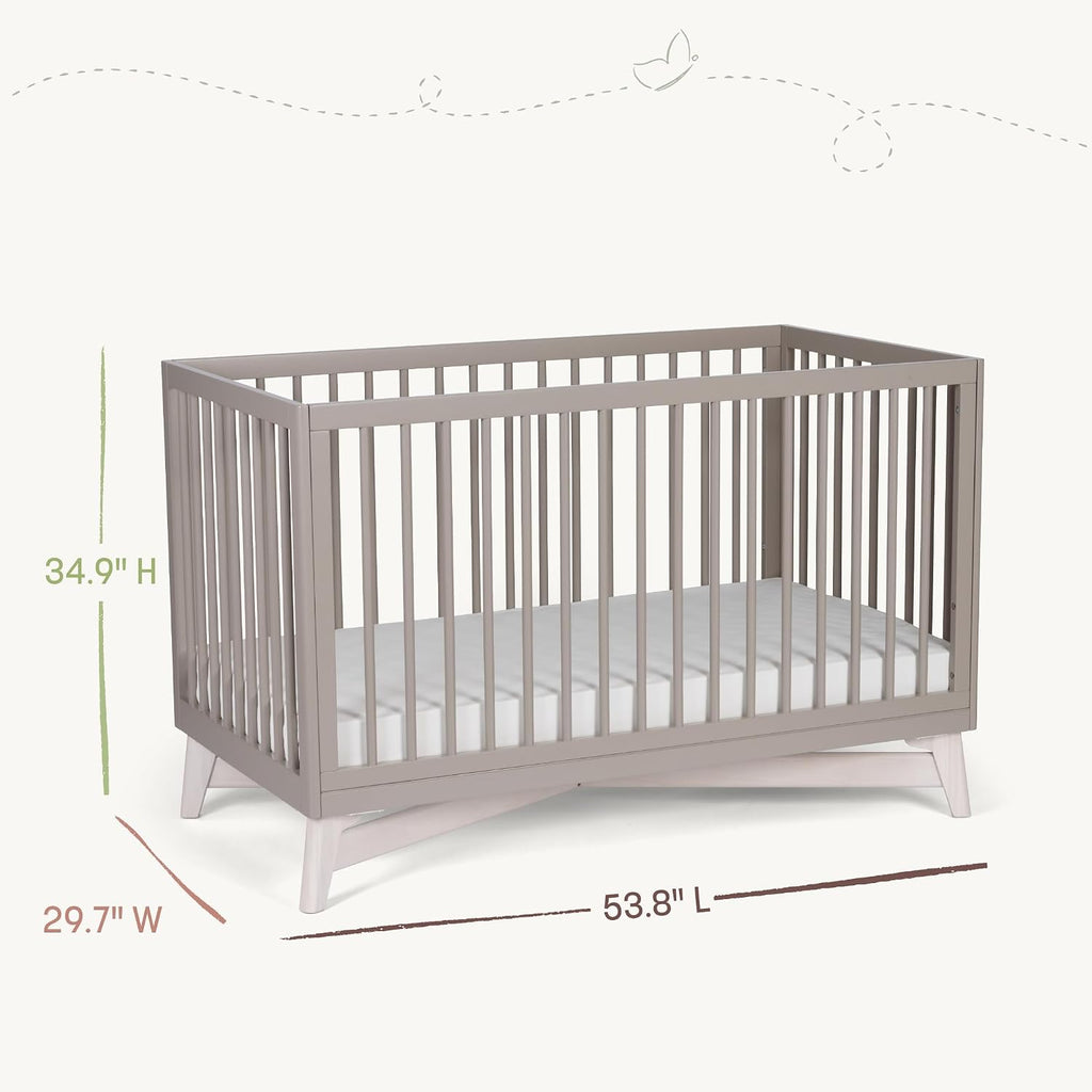 4-in-1 Convertible Crib, White/Washed White