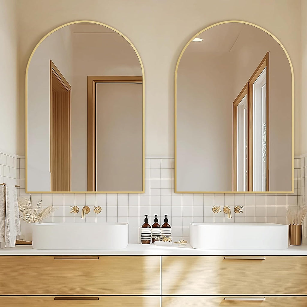 Arched Wall Mirror ,Mirrors for Wall,24''x36'',Vanity Mirror Dresser, Entryway, Living Room, Metal Frame (36''x24''